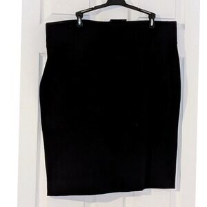 Chaps Womens Black Knit Pencil Skirt Plus Size 1X‎ Classic Stretch NWT $50
